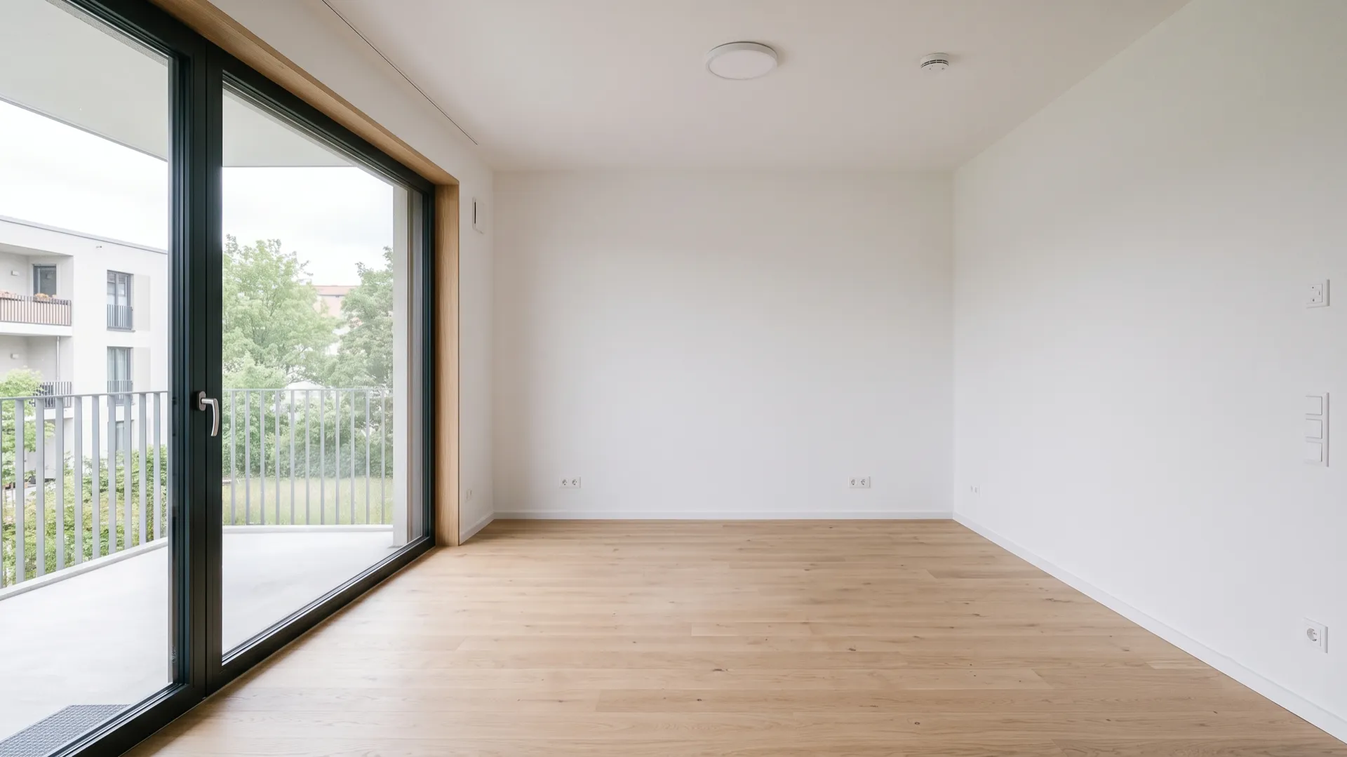 Leerer Wohnraum vor dem digitalen Staging